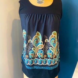 Paisley top with cross back straps
